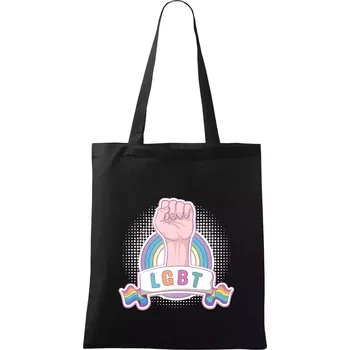 Nákupní taška LGBT ruka - Taška bavlněná - 42 x 38 cm ( Černá )