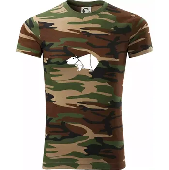 Pánské tričko Origami kapybara - Army CAMOUFLAGE - L ( Hnědý maskáč )