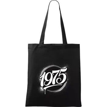 Nákupní taška Narozeninovy ročník graffiti 1975 - Taška bavlněná - 42 x 38 cm ( Černá )
