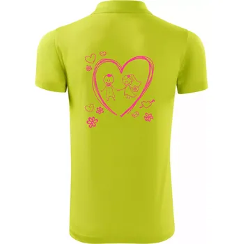 Pánská košile Svatba - kreslené srdce - Polokošile Victory sportovní (dresovina) - S ( Limetková )