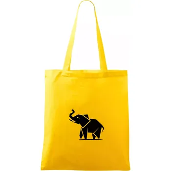 Origami slon z boku - Taška bavlněná - 42 x 38 cm ( Žlutá )