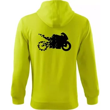Pánská móda Moto love - Mikina s kapucí na zip trendy zipper - XL ( Limetková )