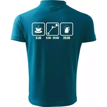 Pánská košile Káva detektor pivo - Polokošile pánská Pique Polo 203 - 4XL ( Tmavý tyrkys )