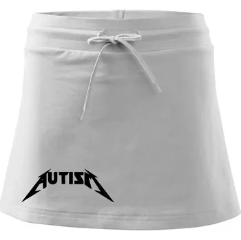 Dámská sukně Autism rock nápis - Sportovní sukně - two in one - M ( Bílá )