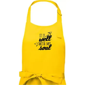 Kuchyňská zástěra It is well with my soul - Dámská zástěra na vaření - Univerzální velikost ( Žlutá )