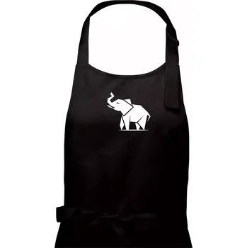 Kuchyňská zástěra Origami slon z boku - Pánská zástěra na vaření - Univerzální velikost ( Černá )