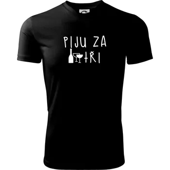Pánské tričko Jím za dva / Piju za tři - Pánské triko Fantasy sportovní (dresovina) - XL ( Černá )