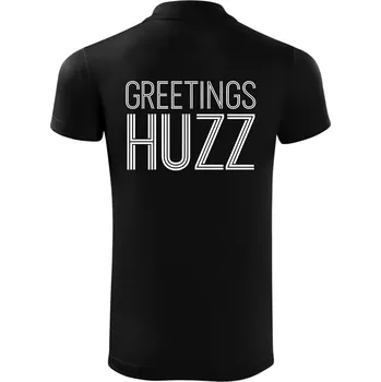 Pánská košile Greetings HUZZ - Polokošile Victory sportovní (dresovina) - 3XL ( Černá )