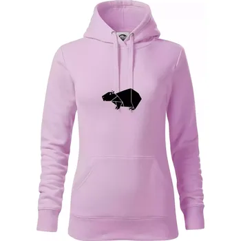 Dámská mikina Origami kapybara - Mikina dámská Cape s kapucí - XS ( Orchid )