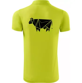 Pánská košile Origami kráva z boku - Polokošile Victory sportovní (dresovina) - L ( Limetková )