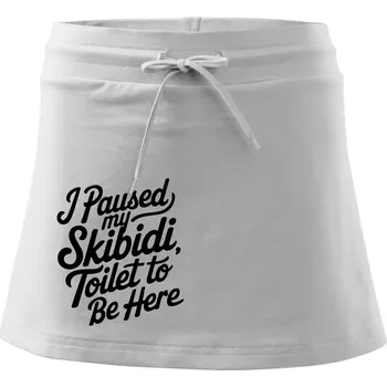 Dámská sukně I Paused My Skibidi Toilet to be Here - Sportovní sukně - two in one - L ( Bílá )