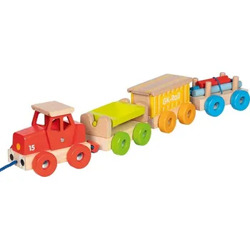 Dřevěná hračka Vlak dřevěný - Nákladní tahací vláček GK-Rail (Goki) - Novinky