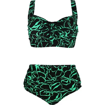 Dámské plavky Salma Green dvoudílné plavky pro plnoštíhlé S803 3XL zelená