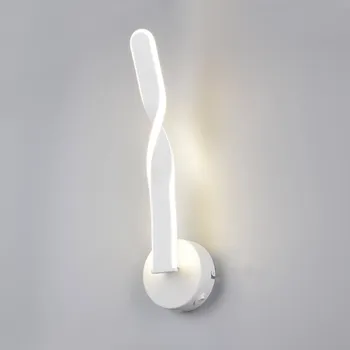 Lampička Reality Leuchten LED nástěnné světlo Ginko, bílá matná, kov, výška 45,5 cm - Světelná hlava – délka 4,5 cm, šířka 1,3 cm; připojovací skříňka Ø 12 cm LED 11 W celkem - Doprava zdarma