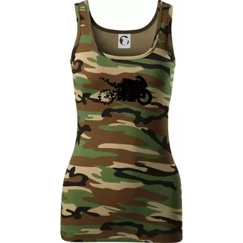 Dámské tričko Moto love - Dámské Maskáčové tílko - XS ( Hnědý maskáč )