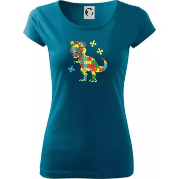 Dámské tričko Autista dinosaurus puzzle - Dámské triko Pure - XS ( Petrolejová )