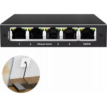 IP kamera 5-portový Gigabit Ethernet Switch s propustností 10 Gbps