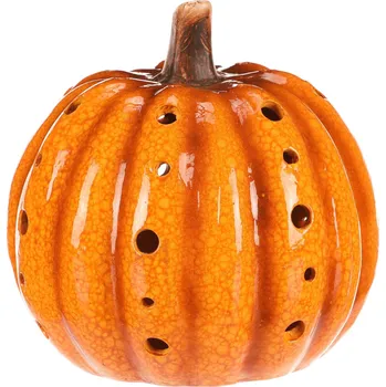 Dýně s otvory - keramika, LED osvětlení, žlutá - MT721 YEL