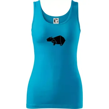 Dámské tričko Origami kapybara - Dámské tílko - L ( Světlý tyrkys )