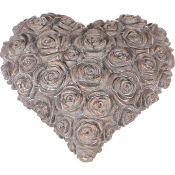 Srdce s růžemi - betonové, antracitově šedé - BTO1090 ANT-L