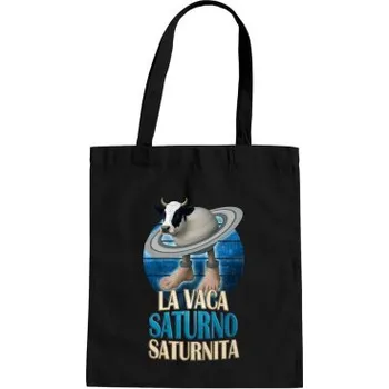 Žertovný předmět La Vaca Saturno Saturnita - Italian brainrot - kráva Saturn - taška s potiskem- Tričkový.cz