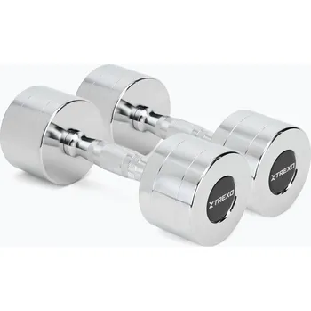 Chromované činky XTREXO 2x7 kg silver