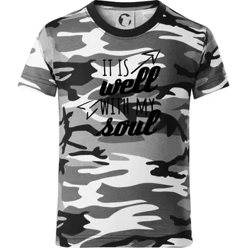 Chlapecké tričko It is well with my soul - Dětské maskáčové triko - 122 cm/6 let ( Šedý maskáč )