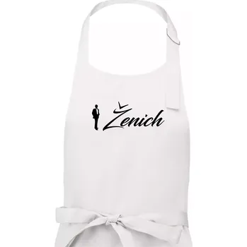 Kuchyňská zástěra Ženich psací - Pánská zástěra na vaření - Univerzální velikost ( Bílá )
