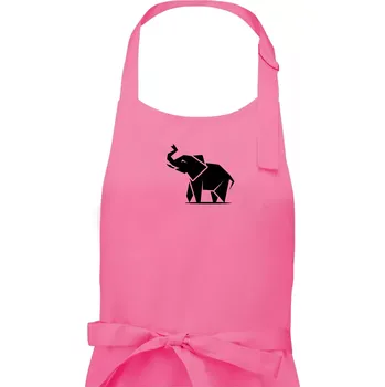 Kuchyňská zástěra Origami slon z boku - Dámská zástěra na vaření - Univerzální velikost ( Růžová )