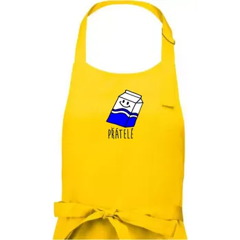Kuchyňská zástěra Nejlepší přátelé - Sušenka a mléko - Dámská zástěra na vaření - Univerzální velikost ( Žlutá )