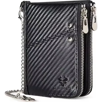 Peněženka Humerpaul kožená peněženka s řetízkem Quiot Carbon