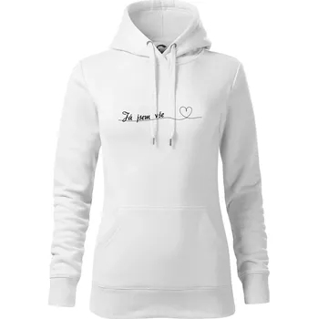 Dámská mikina Srdce Já jsem vše - Mikina dámská Cape s kapucí - 2XL ( Bílá )
