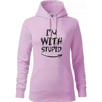 Dámská mikina Iam with stupid - Mikina dámská Cape s kapucí - S ( Orchid )