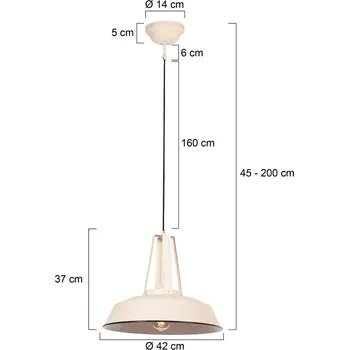Steinhauer Závěsné světlo Eden, krémová, kov, objímka E27 1 x 40 W - Doprava zdarma