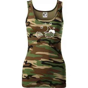 Dámské tričko Nebe - Dalekohled - Dámské Maskáčové tílko - XS ( Hnědý maskáč )