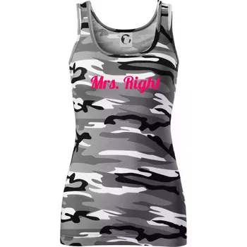 Dámské tričko Mrs Right - Dámské Maskáčové tílko - XS ( Šedý maskáč )