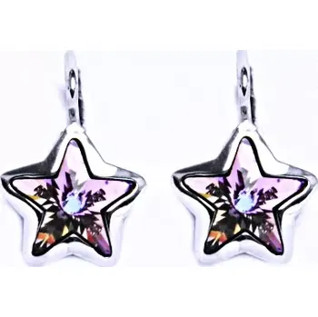 Náušnice Stříbrné náušnice hvězda Swarovski krystal Vitrail light - NK1325 (Stříbrné náušnice hvězda Swarovski 10 x 10 mm)