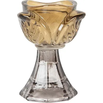 Svícen Žlutý skleněný svícen tulipán Colorful Garden - Ø 7*10 cm