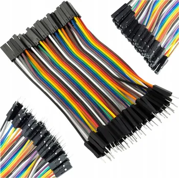 Bezpečnostní kamera Propojovací vodiče do kontaktního pole MSalamon 10 cm, 40 ks samice-samec