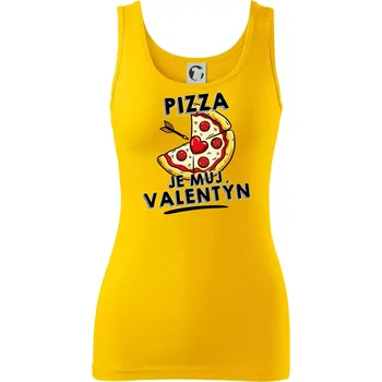 Dámské tričko Pizza je můj Valentýn - Dámské tílko - 2XL ( Žlutá )