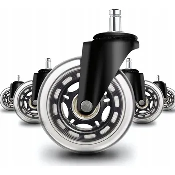5x KOLEČKA S LOŽISKY, GUMOVÁ KAUČUKOVÁ, PRO KANCELÁŘSKOU ŽIDLI, OTOČNÉ KŘESLO, ODOLNÁ
