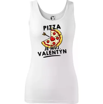 Dámské tričko Pizza je můj Valentýn - Dámské tílko - M ( Bílá )