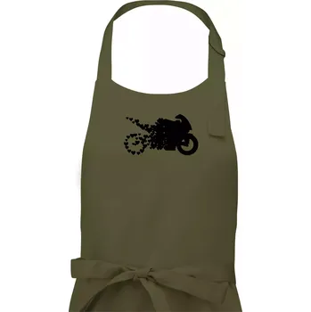 Kuchyňská zástěra Moto love - Dámská zástěra na vaření - Univerzální velikost ( Khaki )