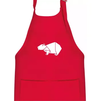 Kuchyňská zástěra Origami kapybara - Dětská zástěra na vaření - Univerzální velikost ( Červená )
