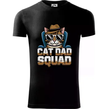 Pánské tričko Cat dad squad - Viper FIT - Pánské zůžené tričko - M ( Černá )