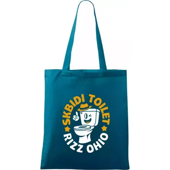 Skibidi toilet rizz ohio - Taška bavlněná - 42 x 38 cm ( Petrolejová )