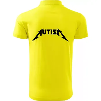 Pánská košile Autism rock nápis - Polokošile pánská Pique Polo 203 - 2XL ( Citrónová )