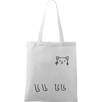 Nákupní taška Kočka - pes - tygr -Dokresli zvíře - Taška bavlněná - 42 x 38 cm ( Bílá )