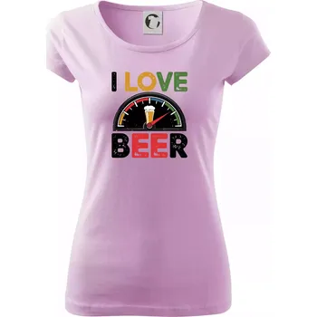 Dámské tričko I love beer - palivoměr - Dámské triko Pure - XS ( Orchid )