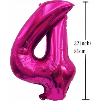 Balónek Fóliový balónek ČÍSLICE 4 Narozeniny Oslava Zelený 81 cm (32 palců)